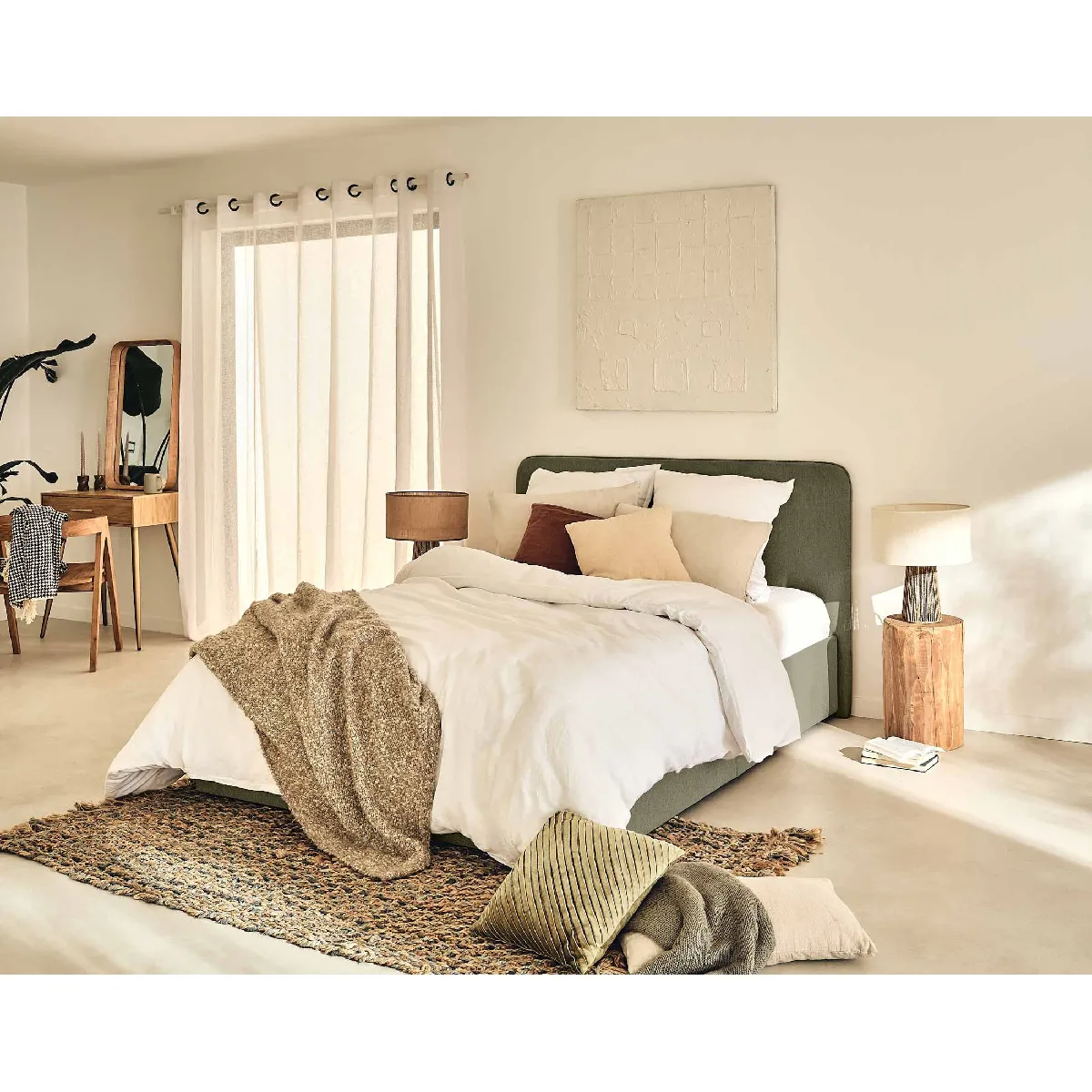 Goyave - lit coffre - 140x190 - en tissu - sommier inclus
