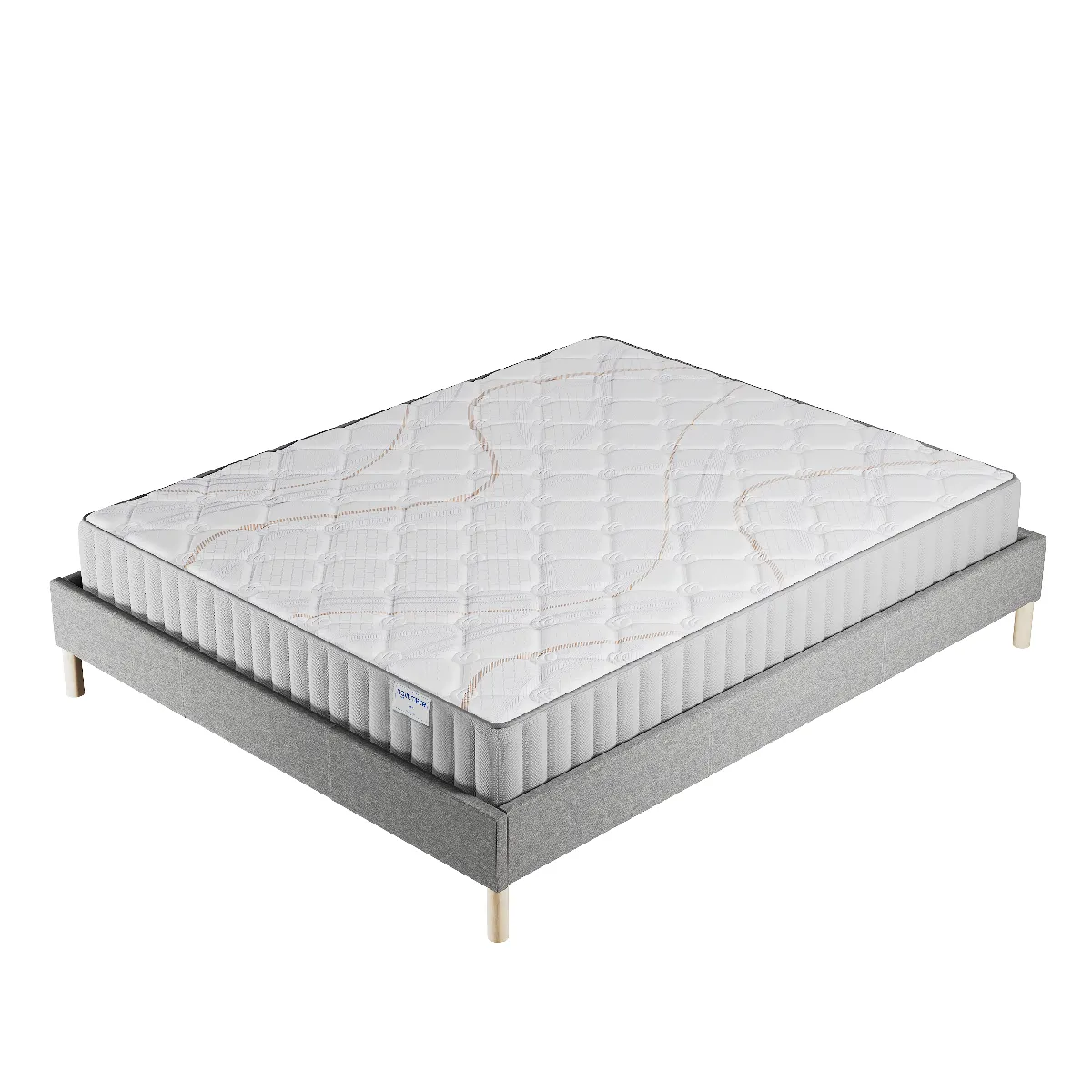 Ensemble 140x200cm, Sommier + Matelas Mousse, ép.16cm, Accueil Latex