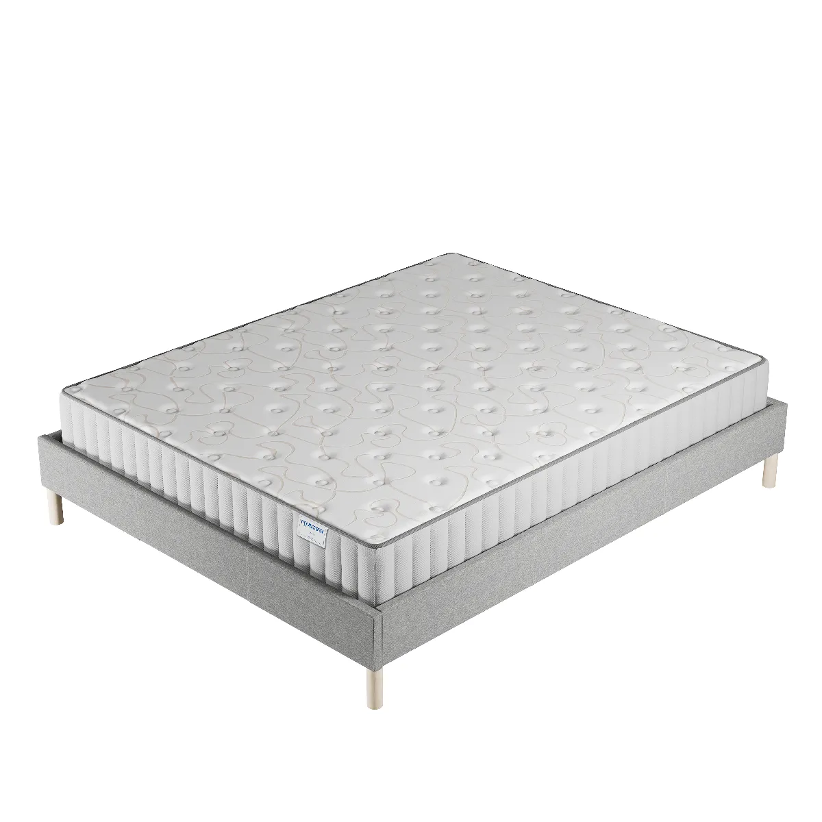 NOVEMBER SLEEP Ensemble 120x190 cm, Sommier + Matelas Mousse, &eacute;p.22cm &agrave; m&eacute;moire de forme