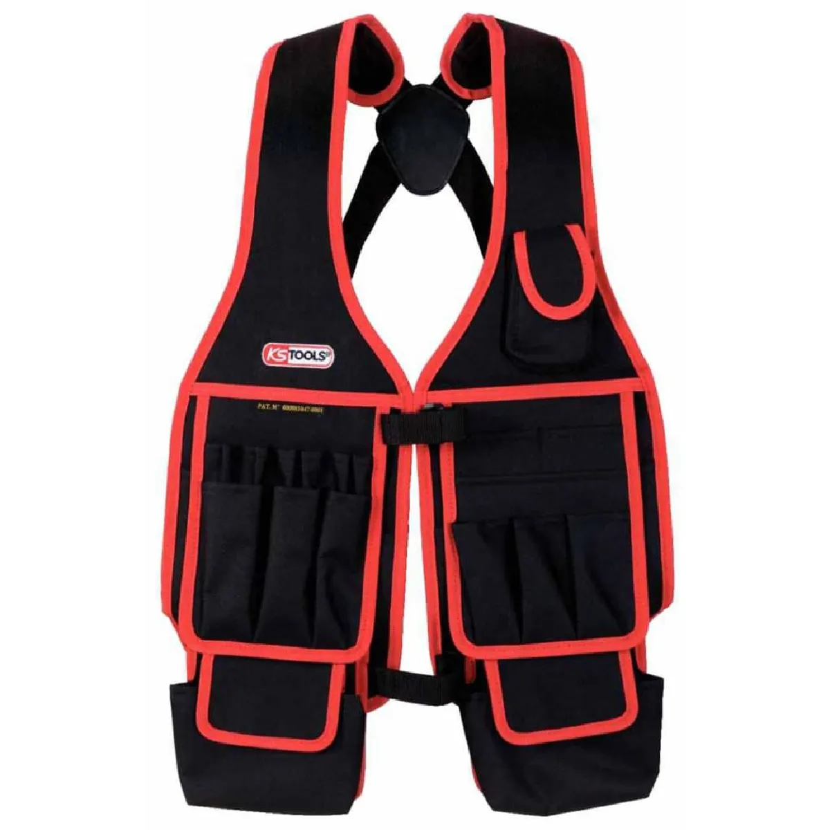 KS Tools Gilet de travail noir et rouge