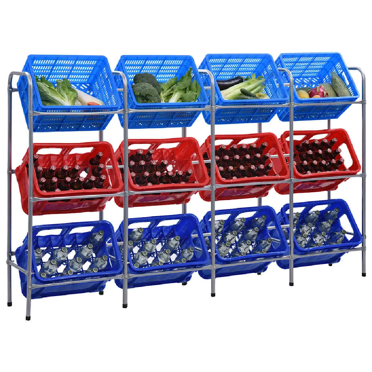 Vidaxl Étagère De Rangement Pour 12 Caisses