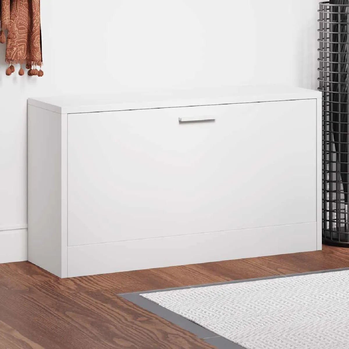 Vidaxl Blanc Banc À Chaussures Brillant 80X24x45 Cm Bois D Ingénierie - Image 2
