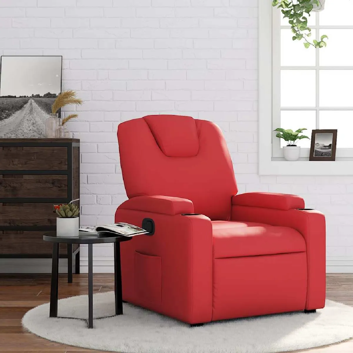 Non Communiqué Rouge Vidaxl Fauteuil Réglable Similicuir - Image 3