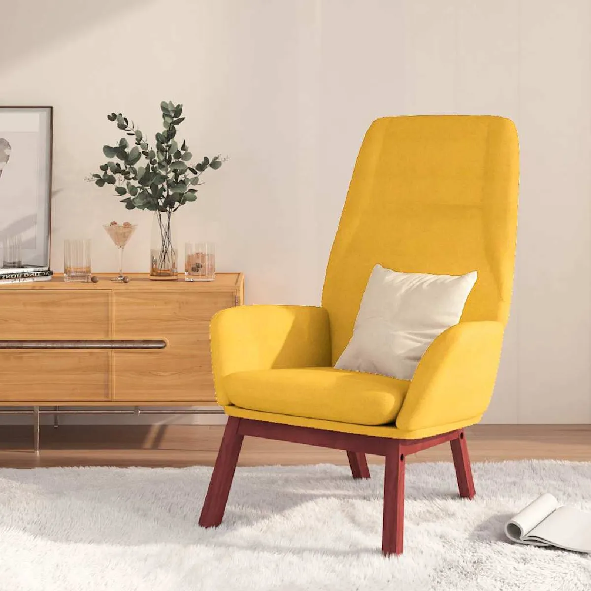 Vidaxl Jaune Chaise De Relaxation - Moutarde
