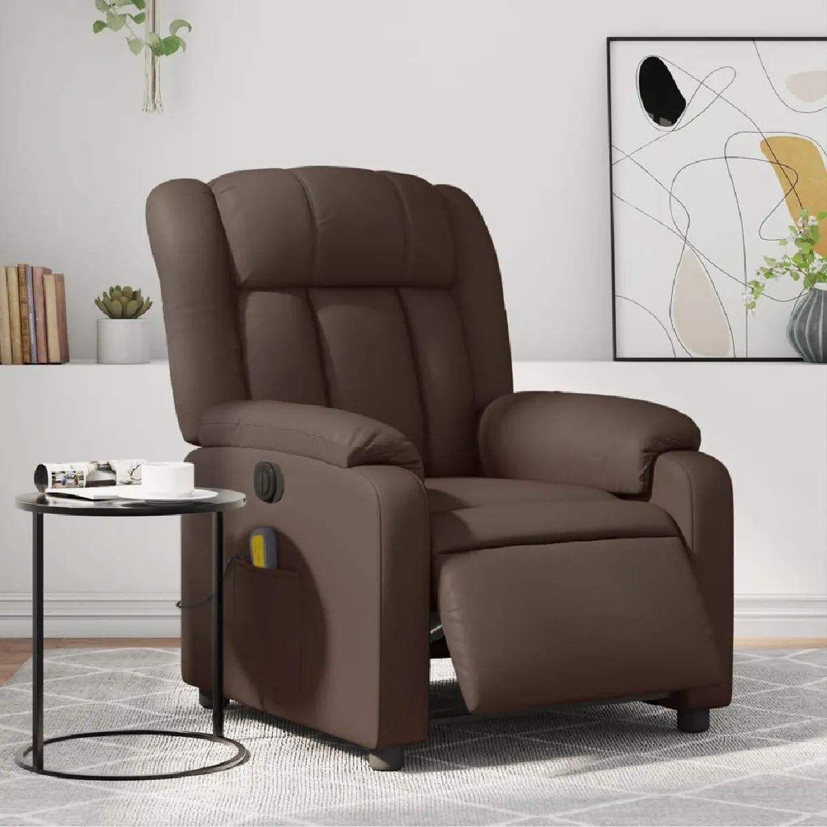 VIDAXL - Fauteuil de massage électrique - Similicuir - Marron - Image 3