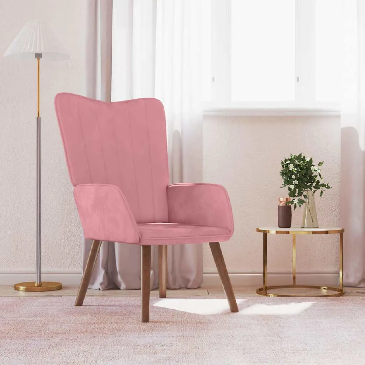 vidaXL Chaise de relaxation - Rose Velours