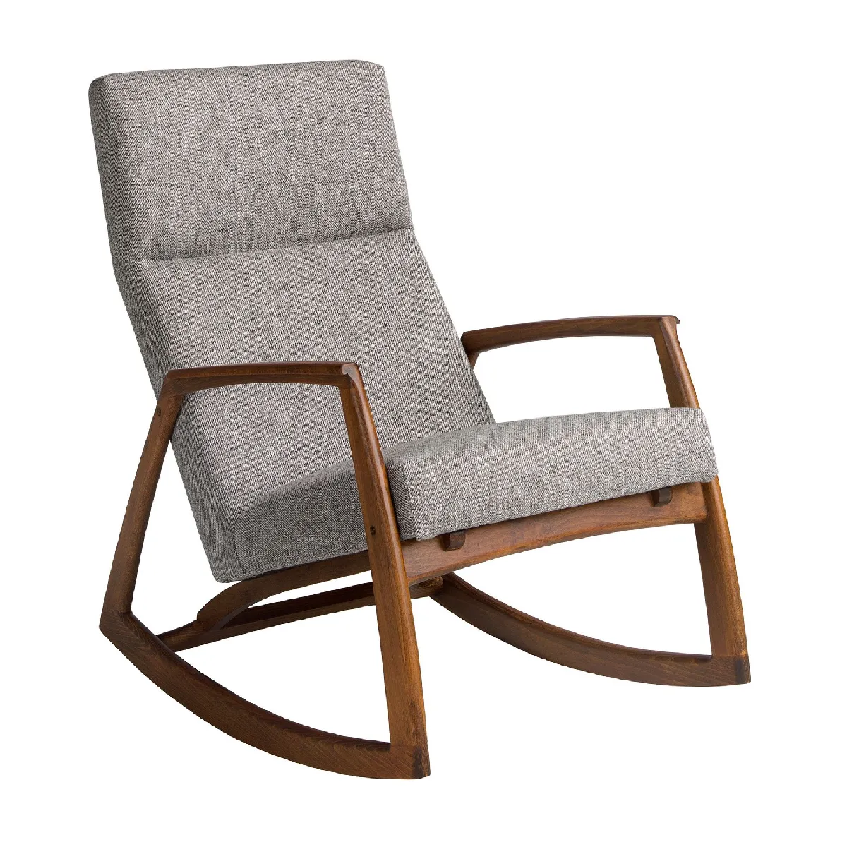 Fauteuil à bascule en tissu gris