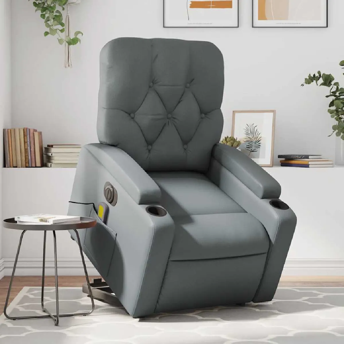 vidaXL Fauteuil de massage électrique Similicuir - vue 3
