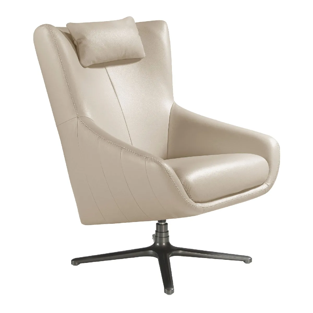 Fauteuil pivotant en cuir - vue 2