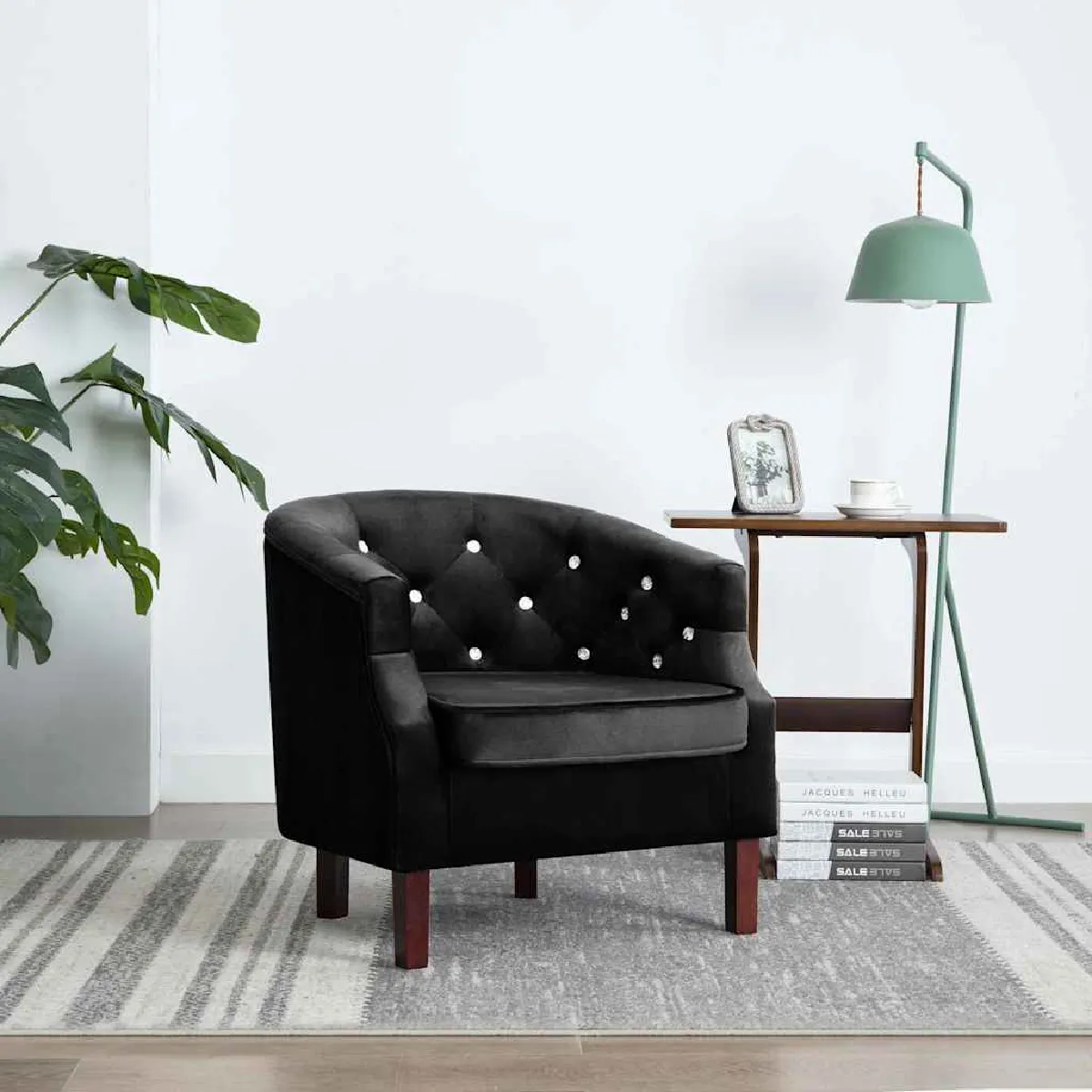 Vidaxl Noir Fauteuil - Velours