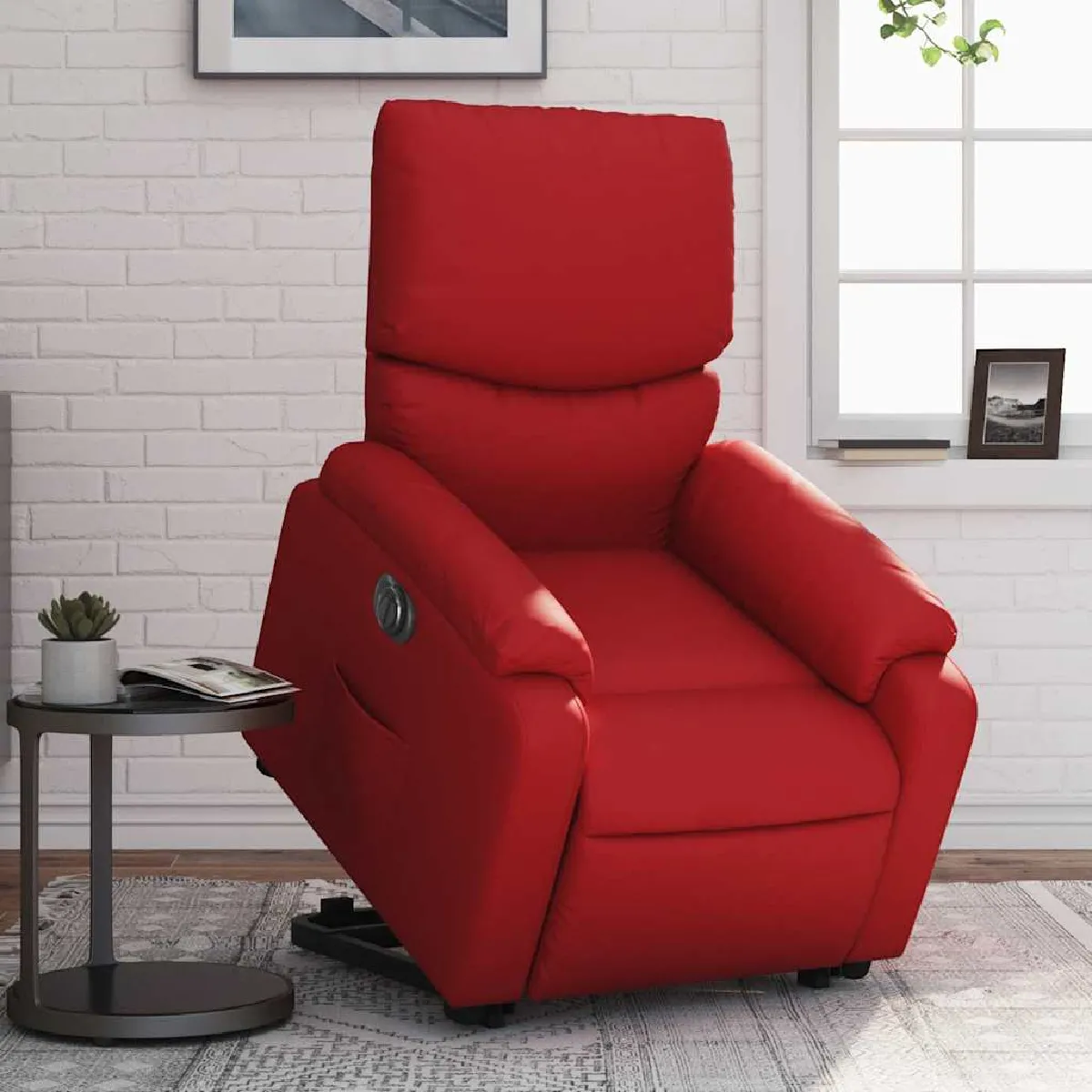 Vidaxl Rouge Fauteuil Inclinable Électrique - Similicuir