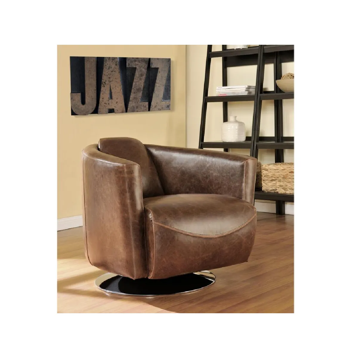 Vente-Unique Fauteuil club cuir vieilli Florentin Vente-Unique Fauteuil club cuir vieilli Florentin