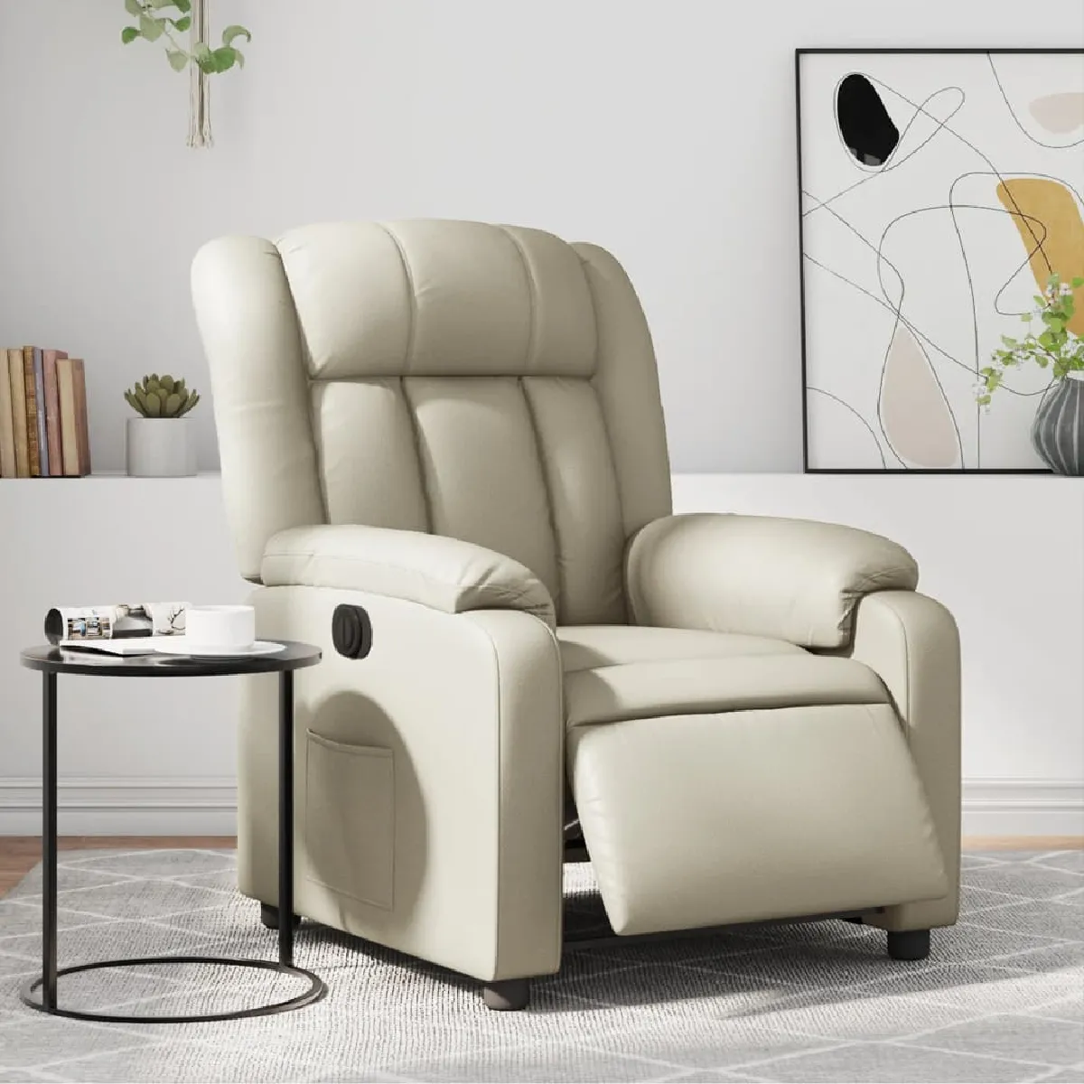 Non Communiqué Beige Vidaxl Fauteuil Électrique Réglable Similicuir Crème - Image 3