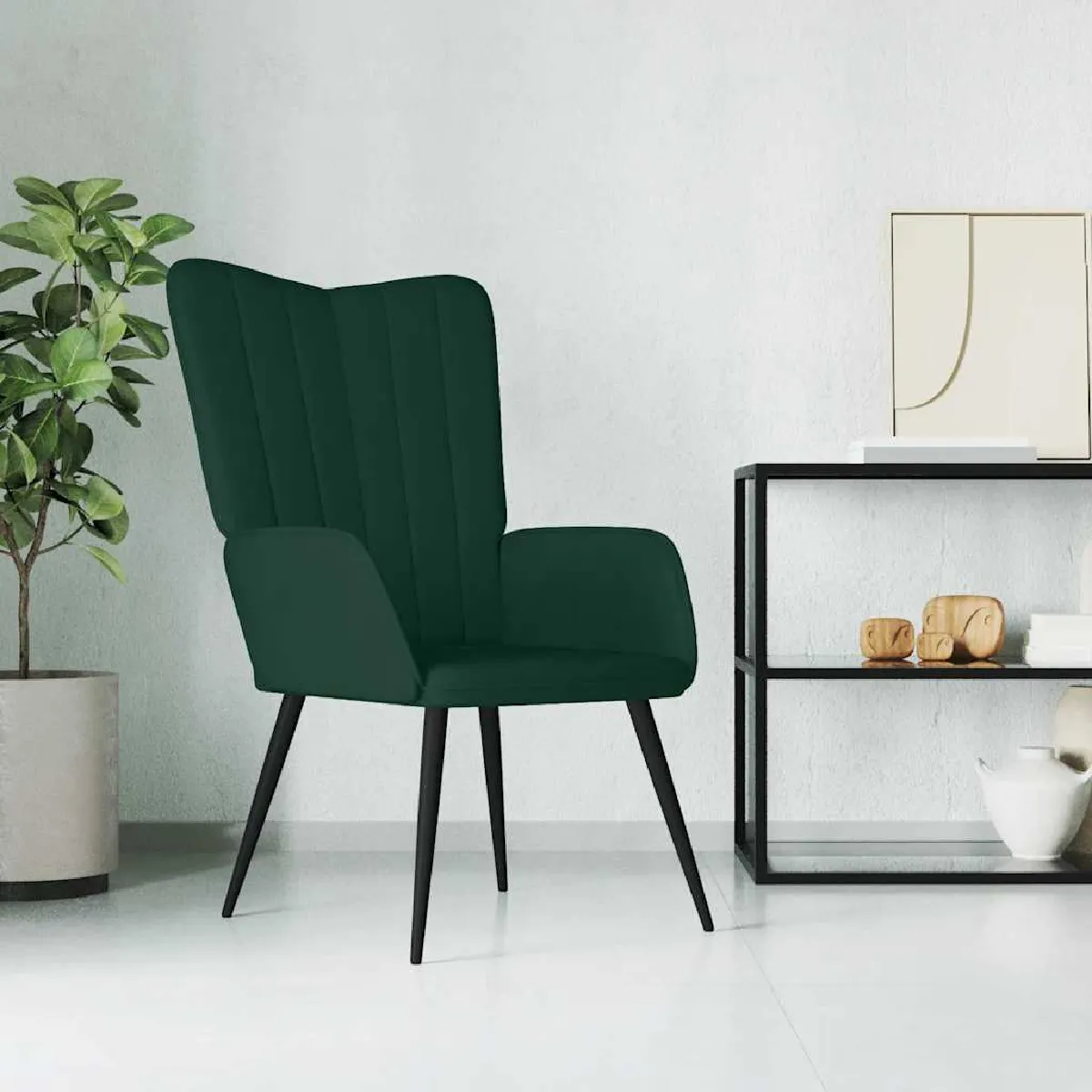 vidaXL Chaise de relaxation Velours Crème - vue 2
