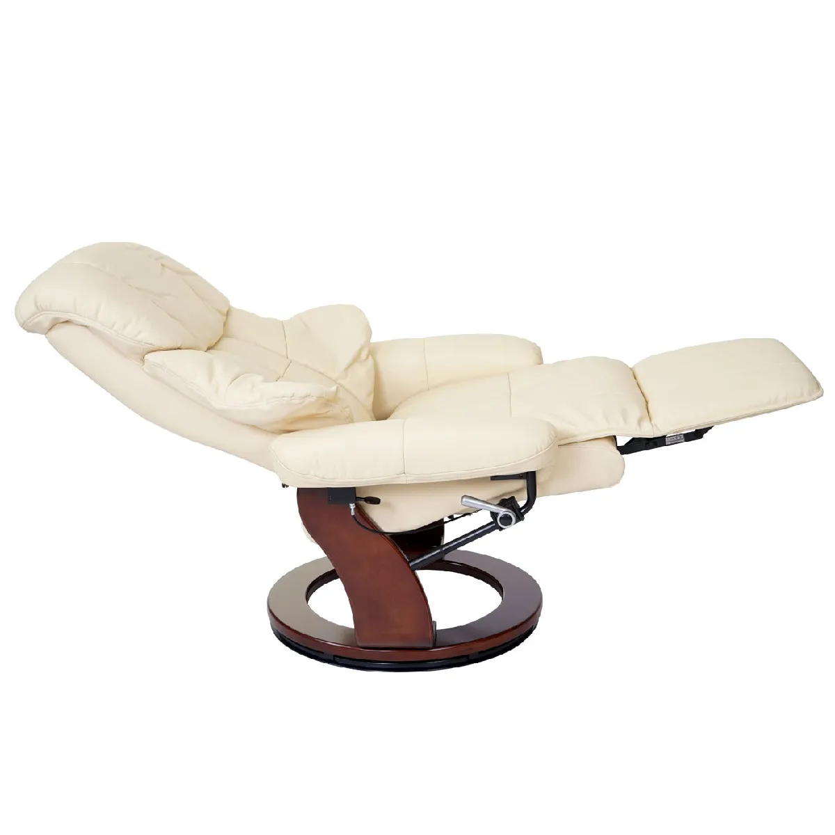 Fauteuil de relaxation N44, avec pouf, pivotant, simili-cuir, blanc Fauteuil de relaxation N44, avec pouf, pivotant, simili-cuir, blanc