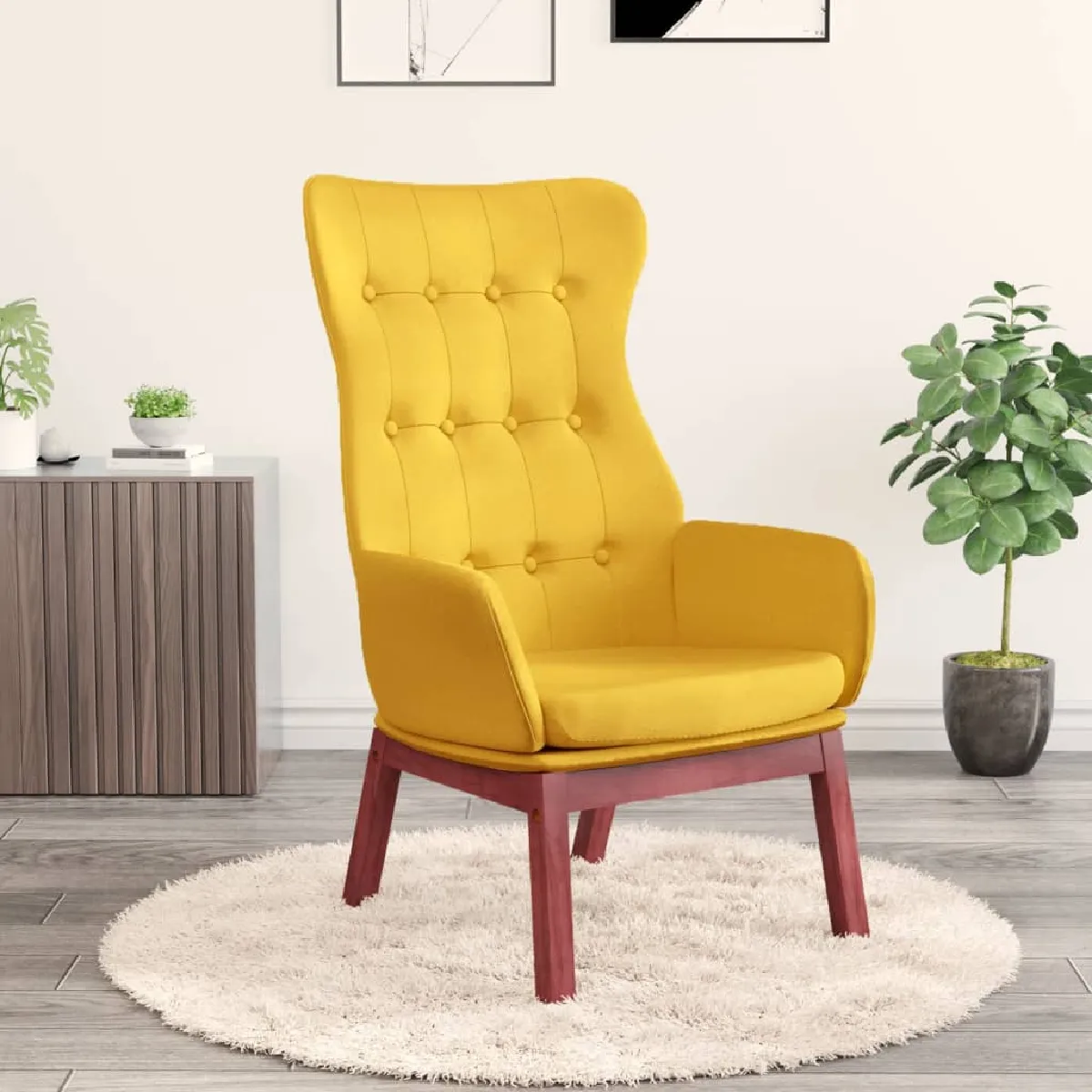Vidaxl Jaune Chaise De Relaxation - Moutarde