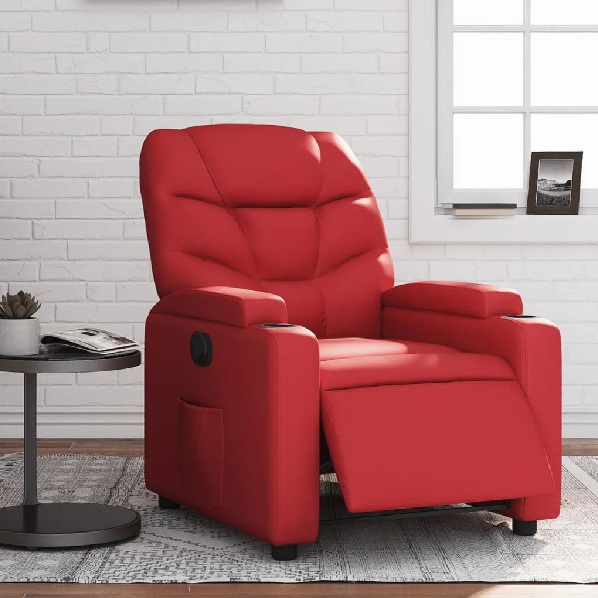 Non Communiqué Rouge Vidaxl Fauteuil Réglable Électrique Similicuir - Image 3