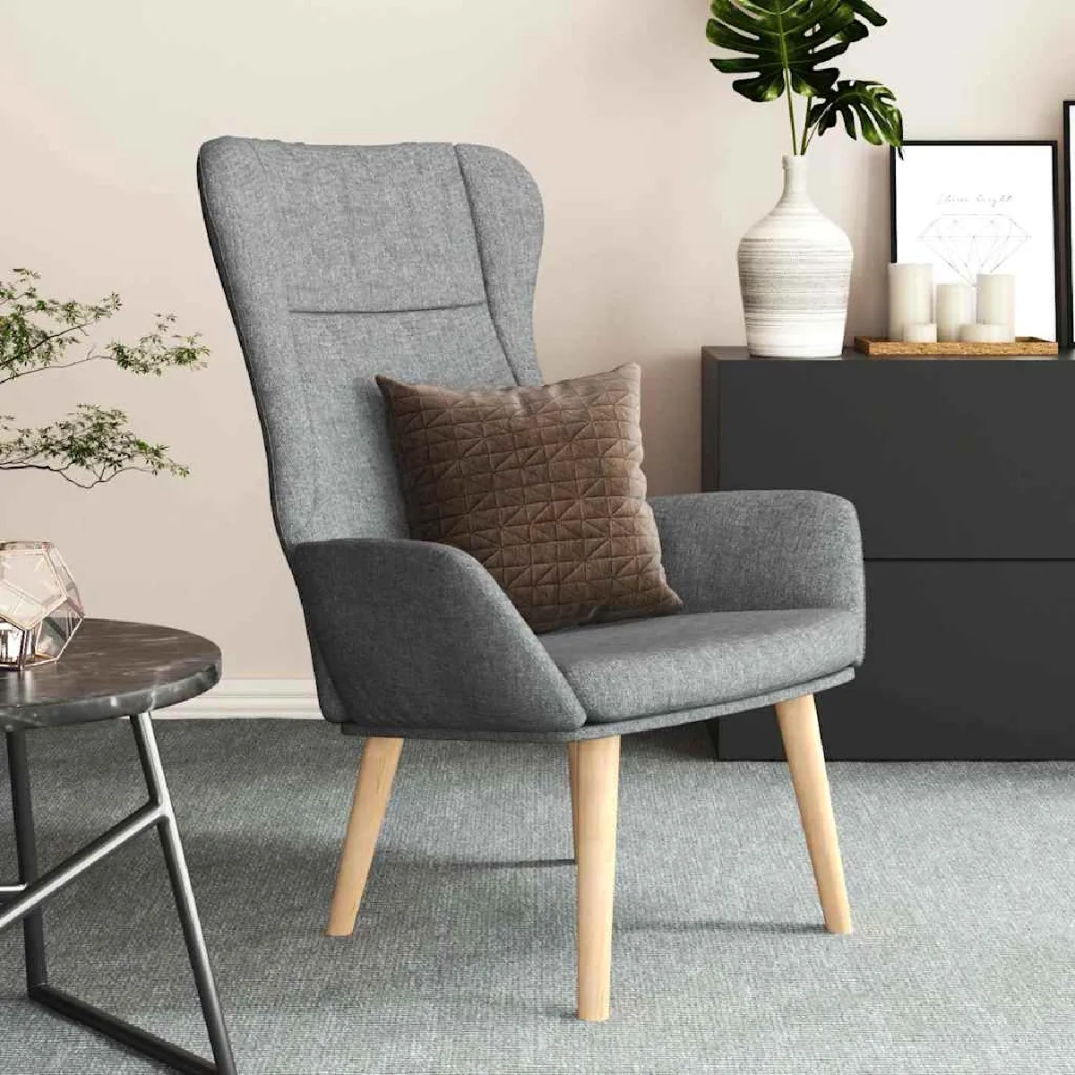 Non Communiqué Gris Clair Vidaxl Fauteuil Relax Tissu - Image 3