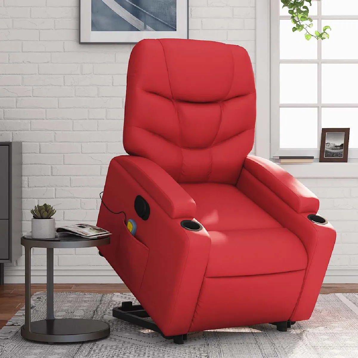 VidaXL Fauteuil inclinable de massage électrique Similicuir