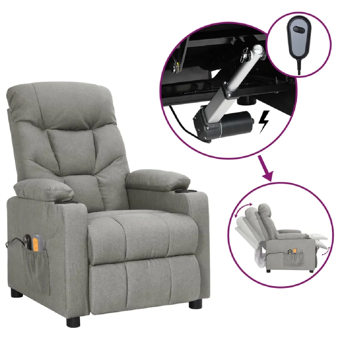 vidaXL Fauteuil électrique de massage - vue 4