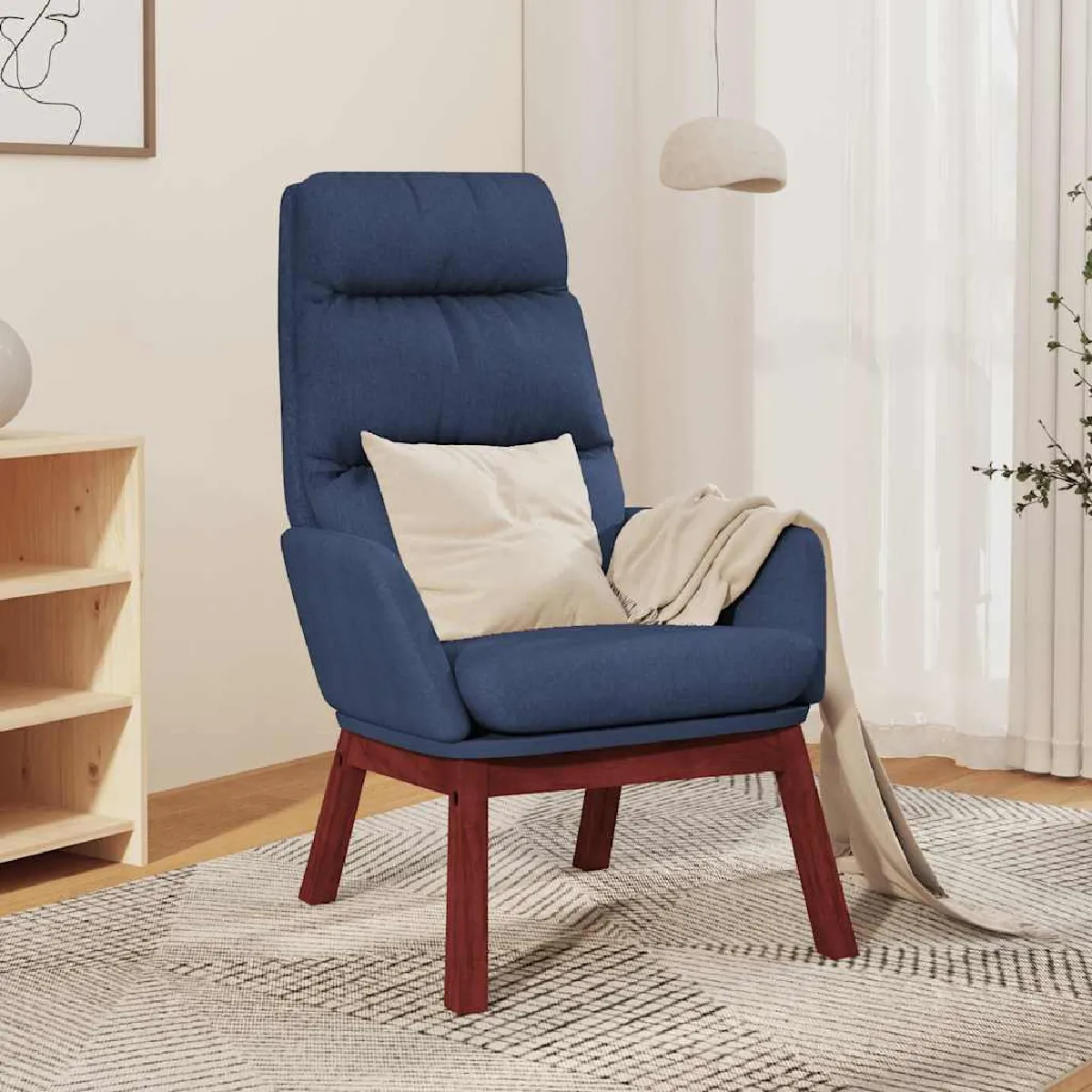 VIDAXL - Fauteuil de relaxation - Tissu - Bleu - Image 2