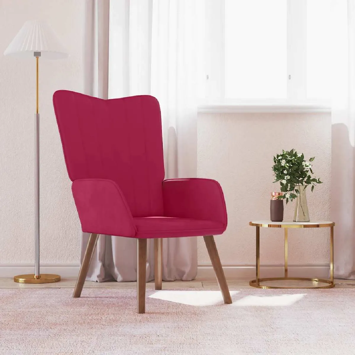 VIDAXL Chaise de relaxation - Rouge bordeaux