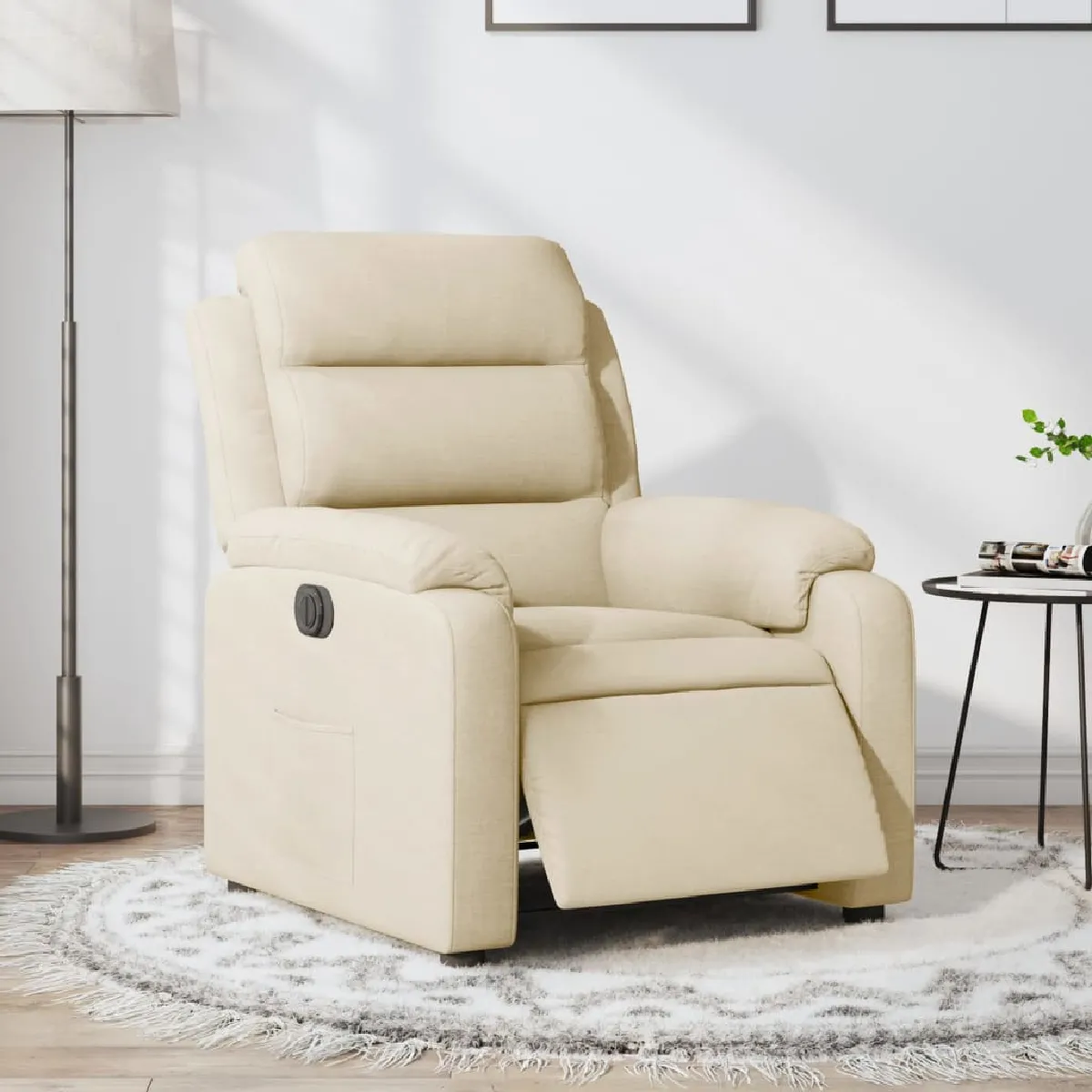 Non Communiqué Crème Vidaxl Fauteuil Réglable Électrique Tissu - Image 3
