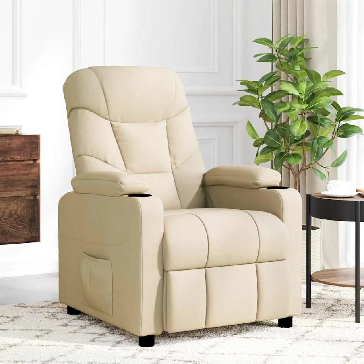 VidaXL Fauteuil de massage Crème - vue 6