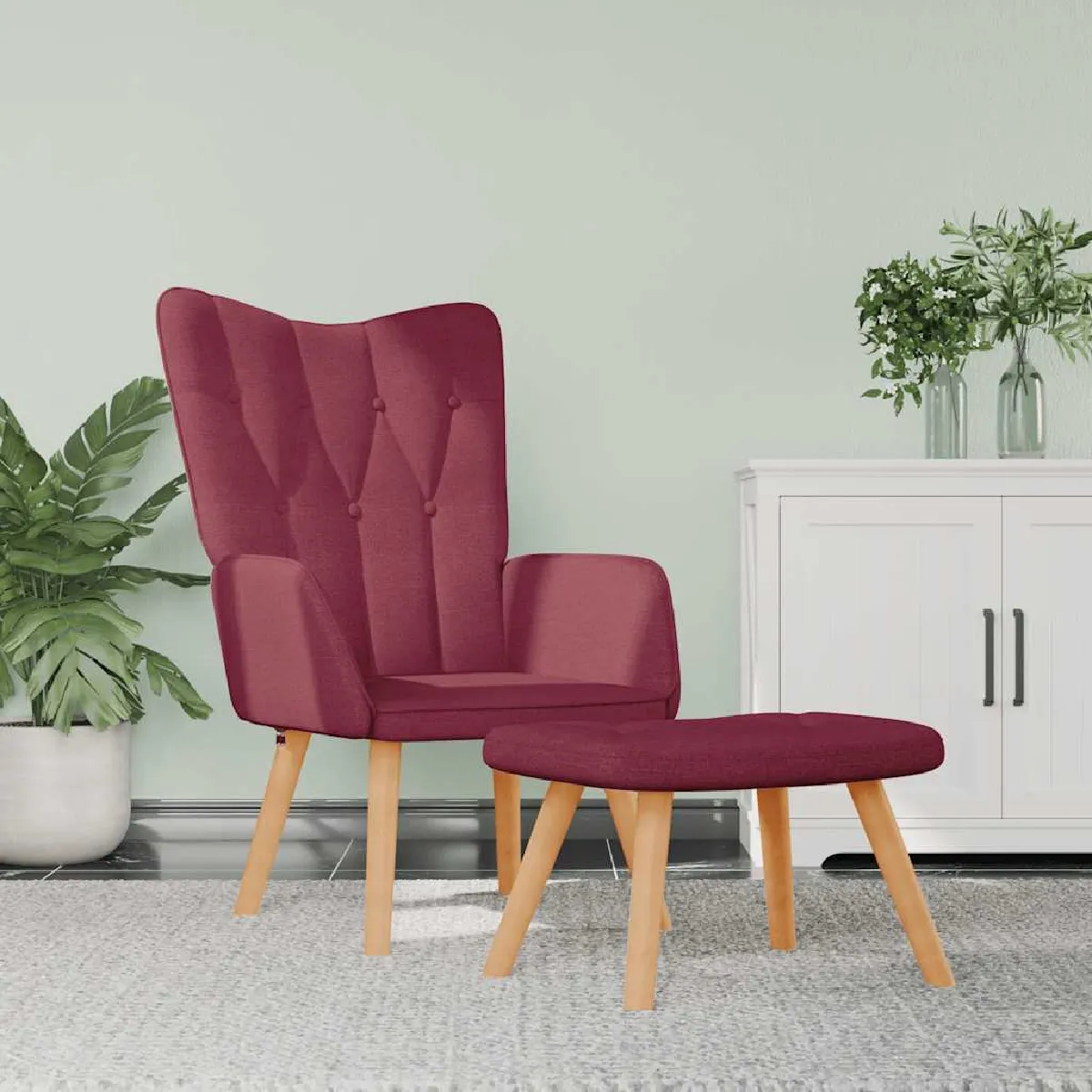 vidaXL Fauteuil de relaxation - Rouge bordeaux