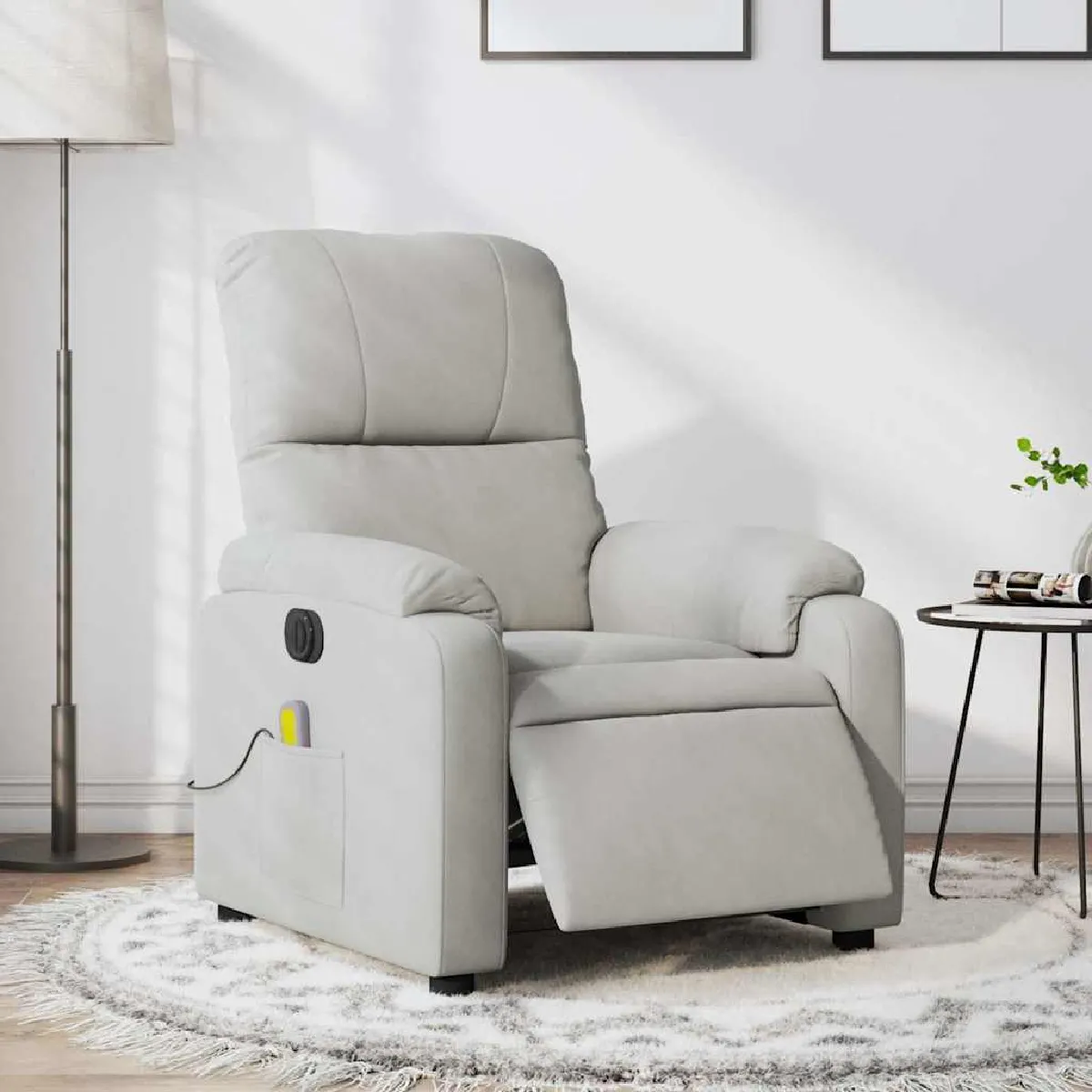 vidaXL Fauteuil de massage électrique gris clair