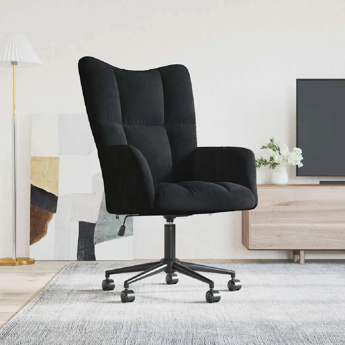 VIDAXL - Chaise de bureau - Pivotante - Réglable - Noir - H. 94.5 cm - Image 2