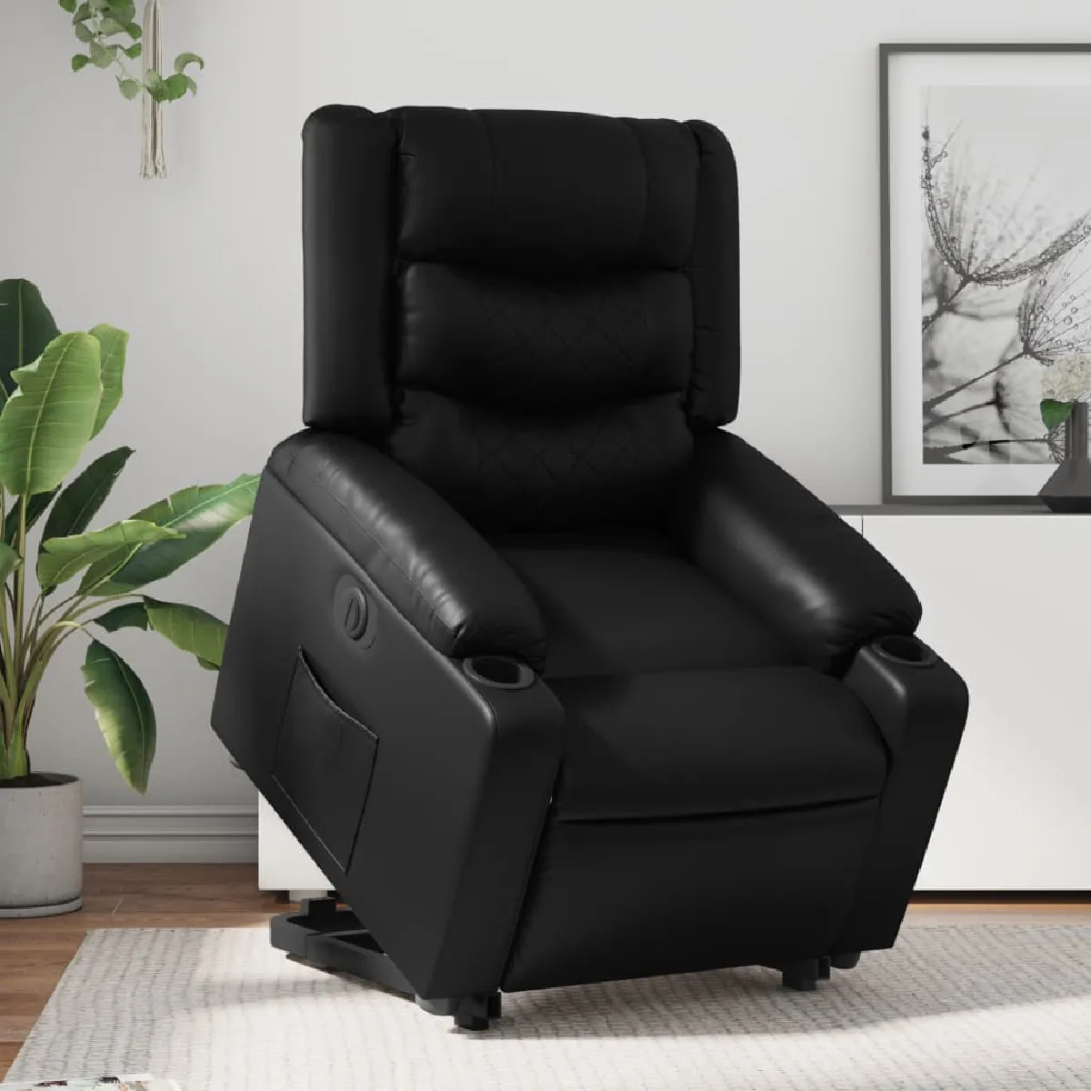 vidaXL - Fauteuil de relaxation électrique - Similicuir - Noir - Image 3