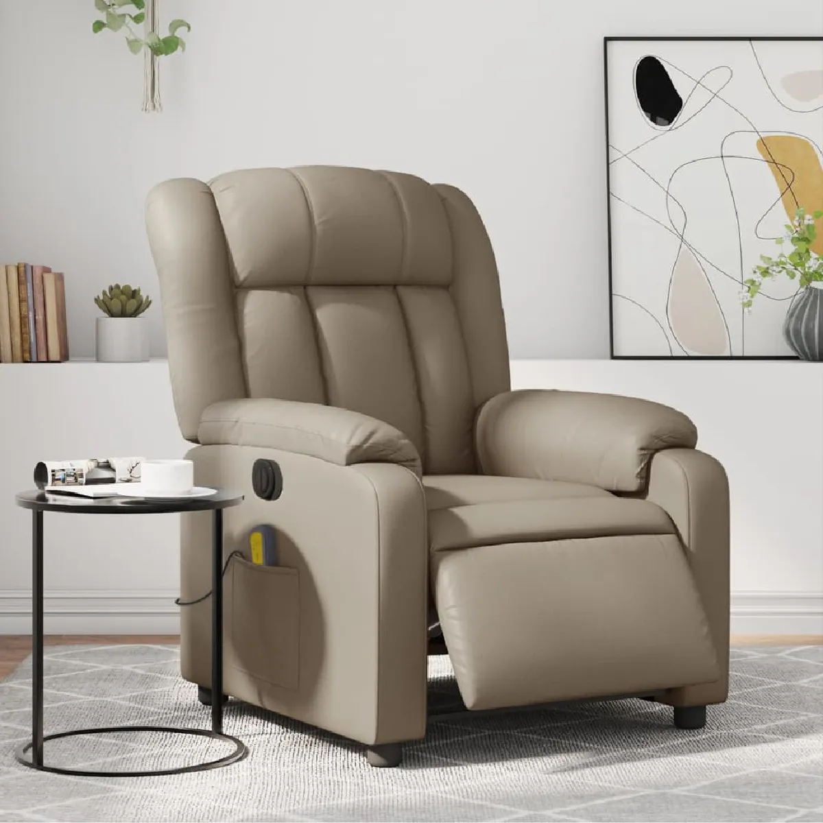 vidaXL Fauteuil de massage inclinable Cappuccino - vue 2
