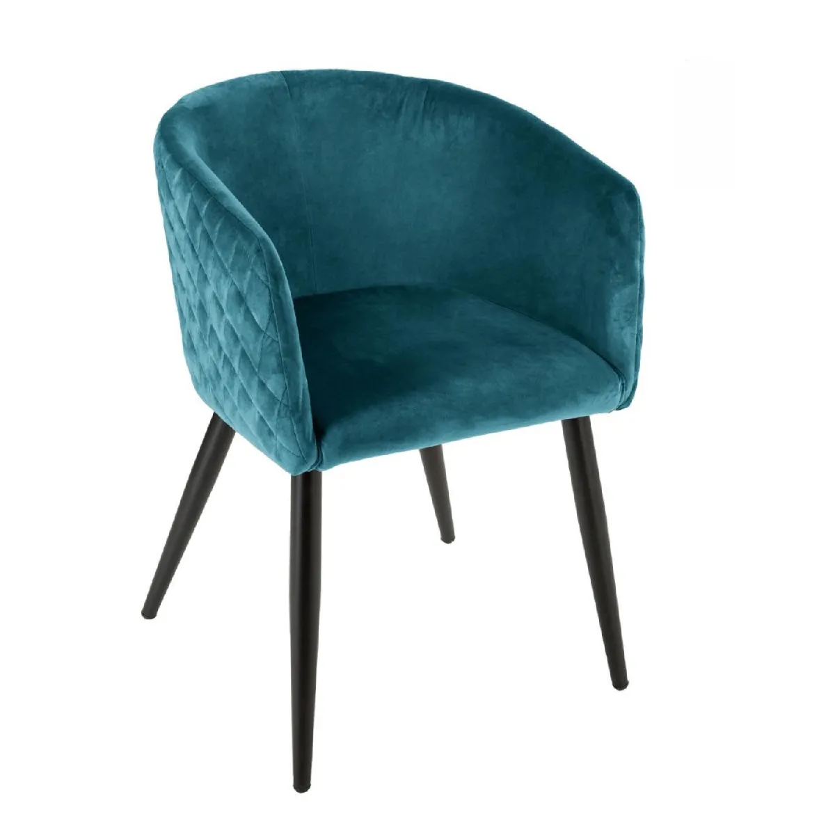Pegane Lot de 2 fauteuils velours - Bleu canard