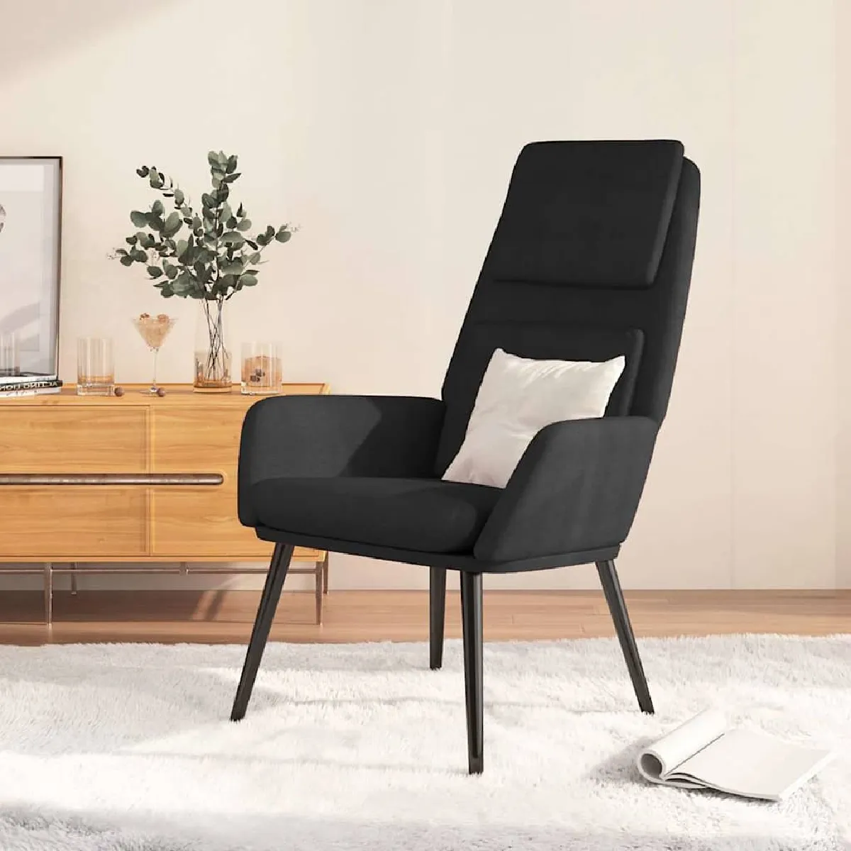 VIDAXL - Fauteuil de relaxation - Noir - Image 3