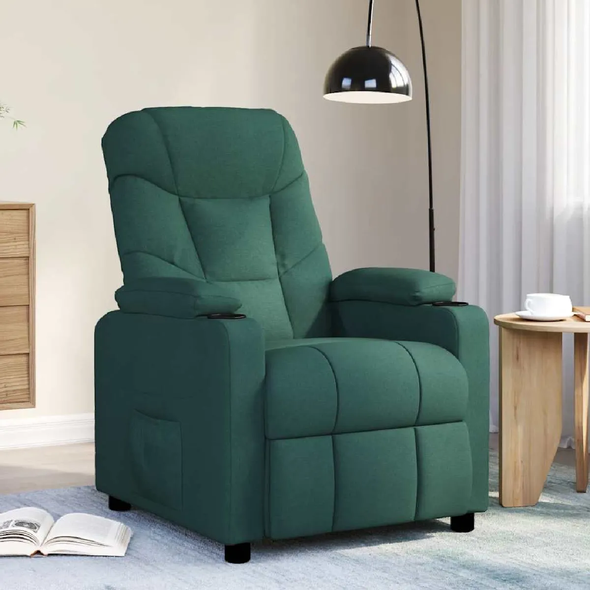 Vidaxl Vert Fauteuil De Massage Foncé Tissu - Image 3