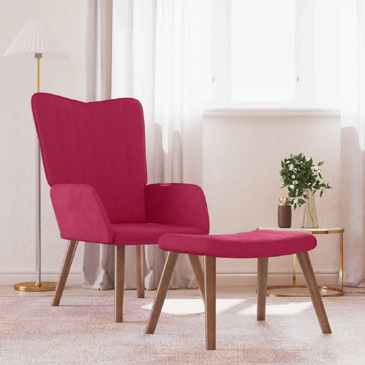 vidaXL Chaise de relaxation rouge bordeaux