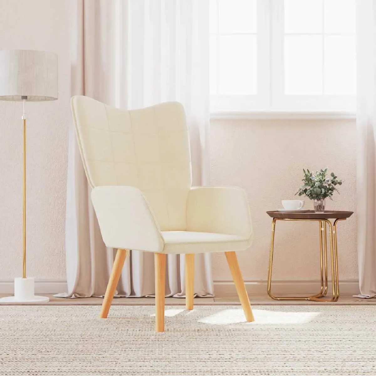 Vidaxl Chaise Relaxation Tissu Crème