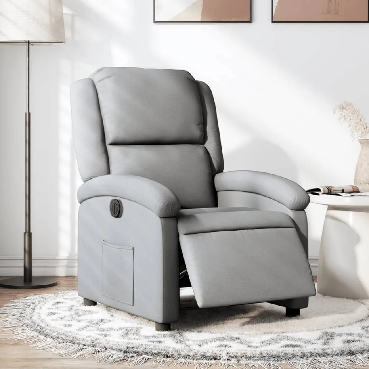 Vidaxl Gris/Clair Fauteuil Électrique Réglable Tissu - Image 3