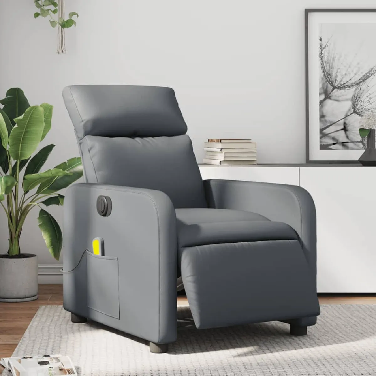 Vidaxl Gris Fauteuil De Massage Inclinable Électrique