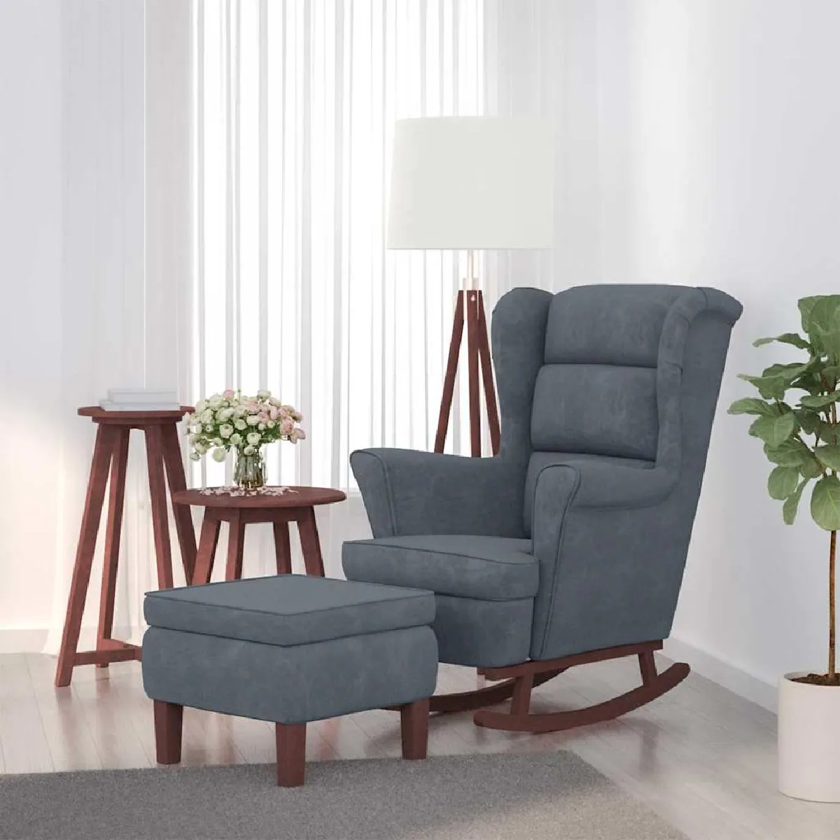 Vidaxl Gris Chaise À Bascule - Foncé