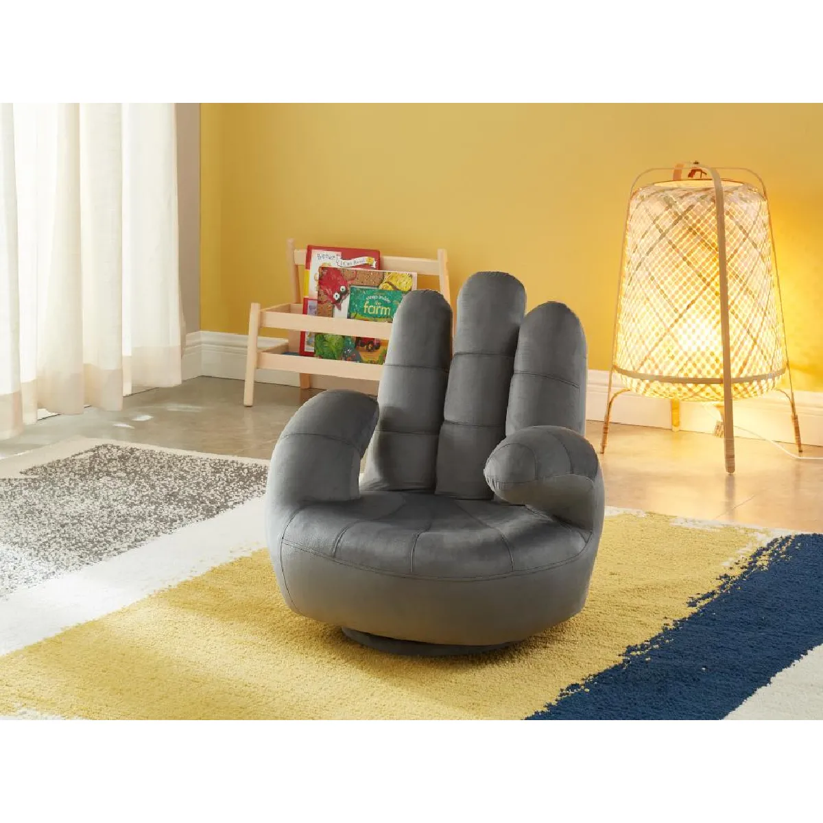 Fauteuil Main CATCHY - Velours Anthracite