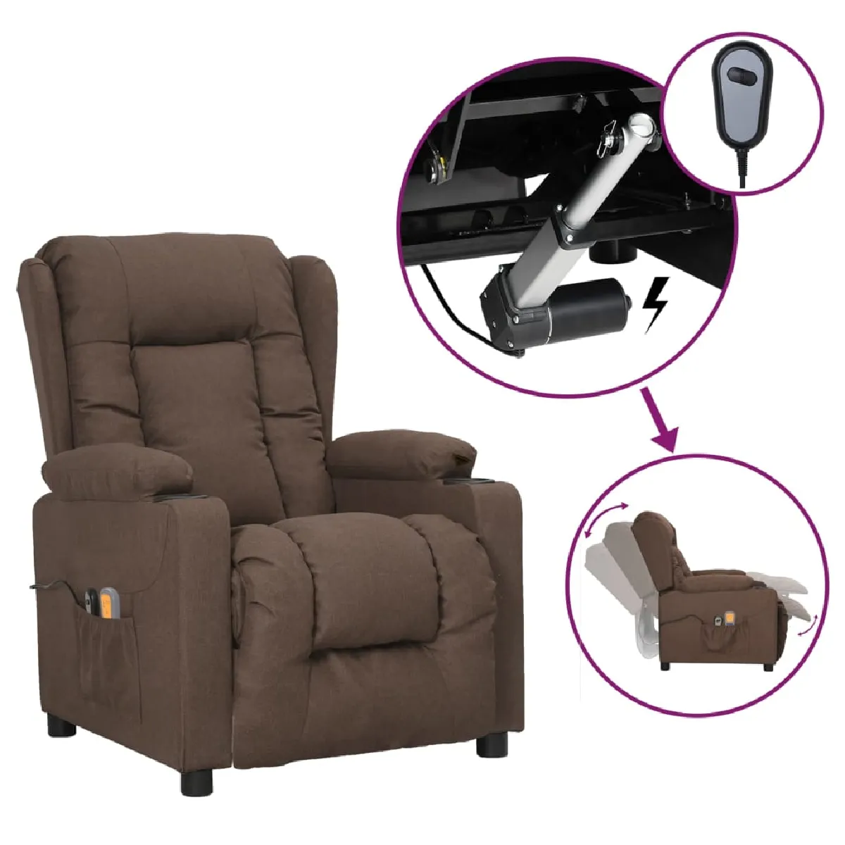 VIDAXL Fauteuil électrique Tissu