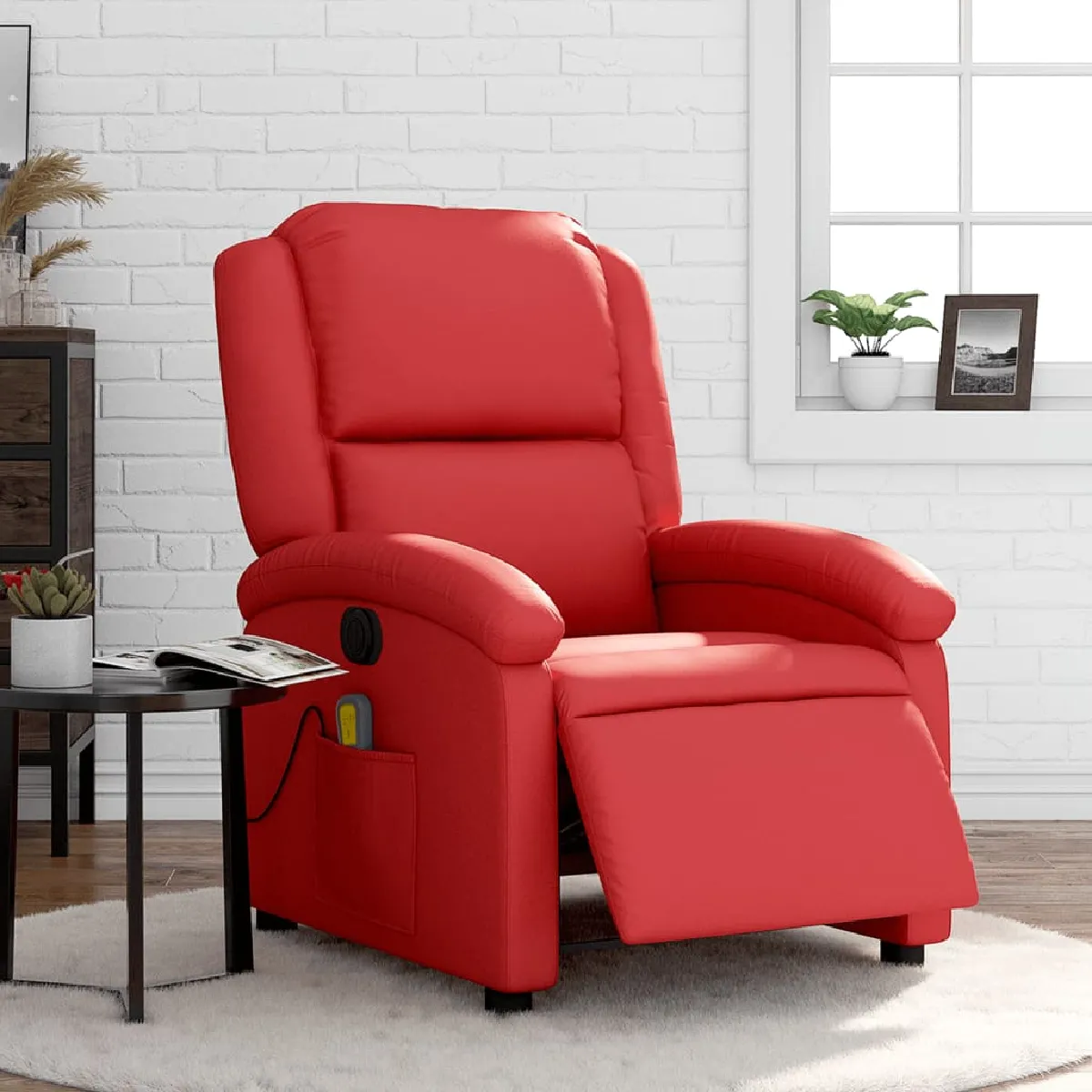 vidaXL Fauteuil de massage électrique - Rouge