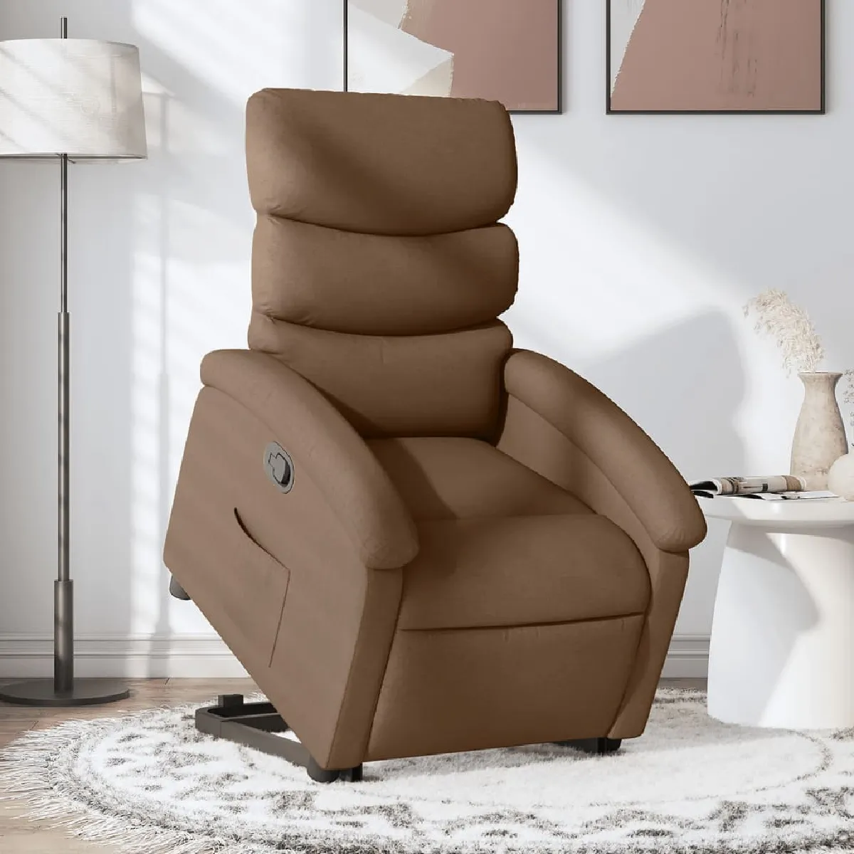 Vidaxl Marron Fauteuil Inclinable Tissu
