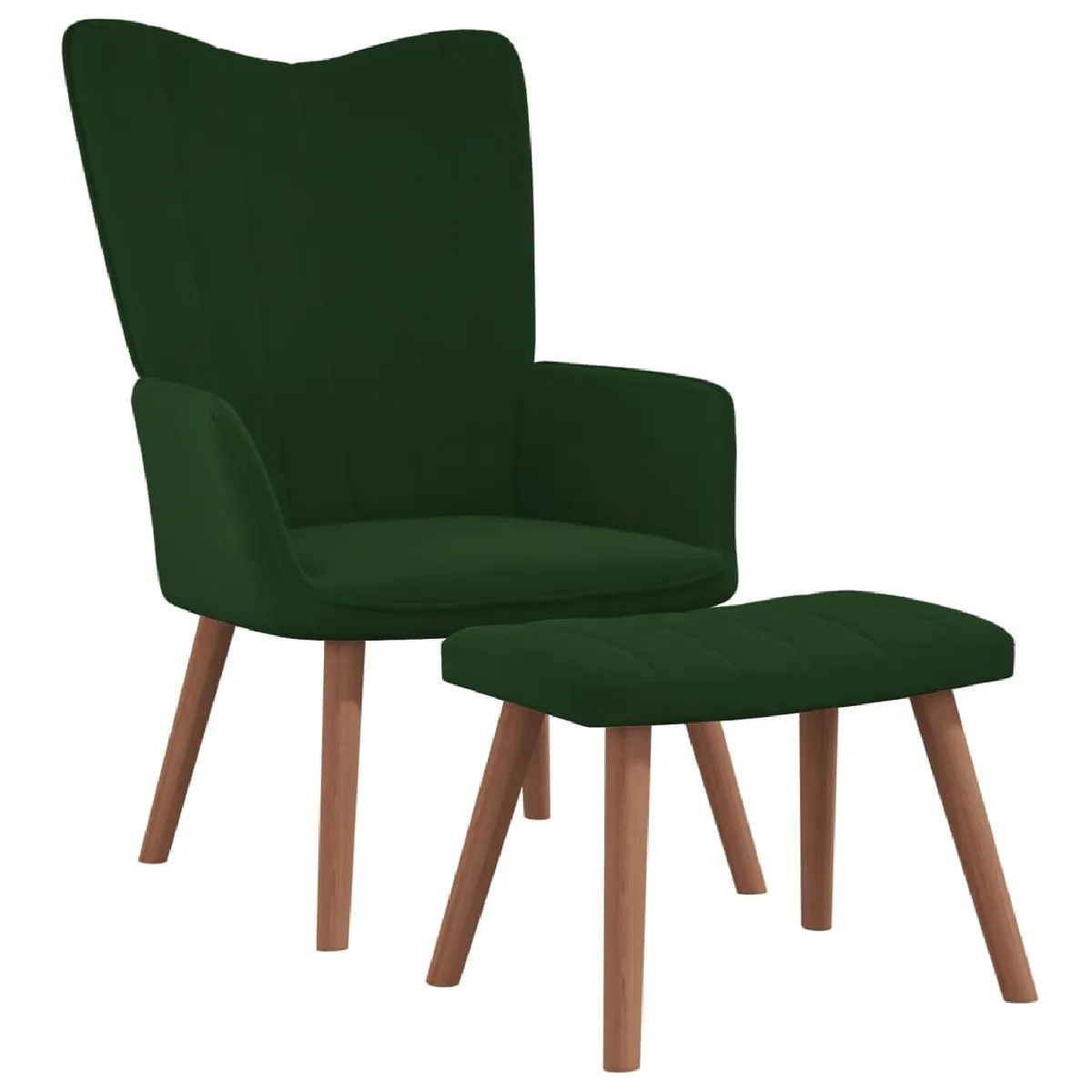 VidaXL Fauteuil avec repose-pied - Vert foncé
