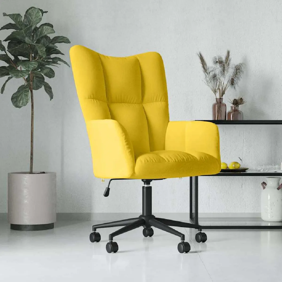 vidaXL Fauteuil de Relaxation - Jaune Moutarde Velours