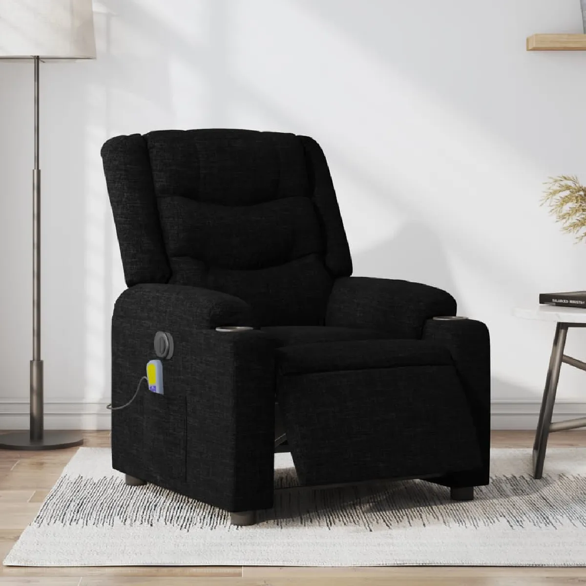 Vidaxl Noir Fauteuil De Massage - Tissu
