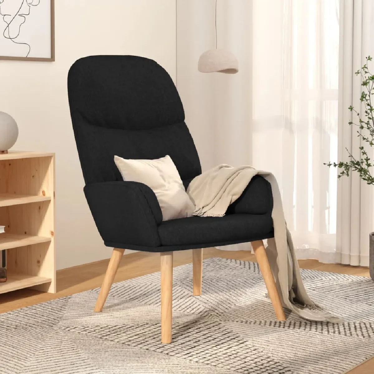 vidaXL Chaise de relaxation Velours Crème - vue 4