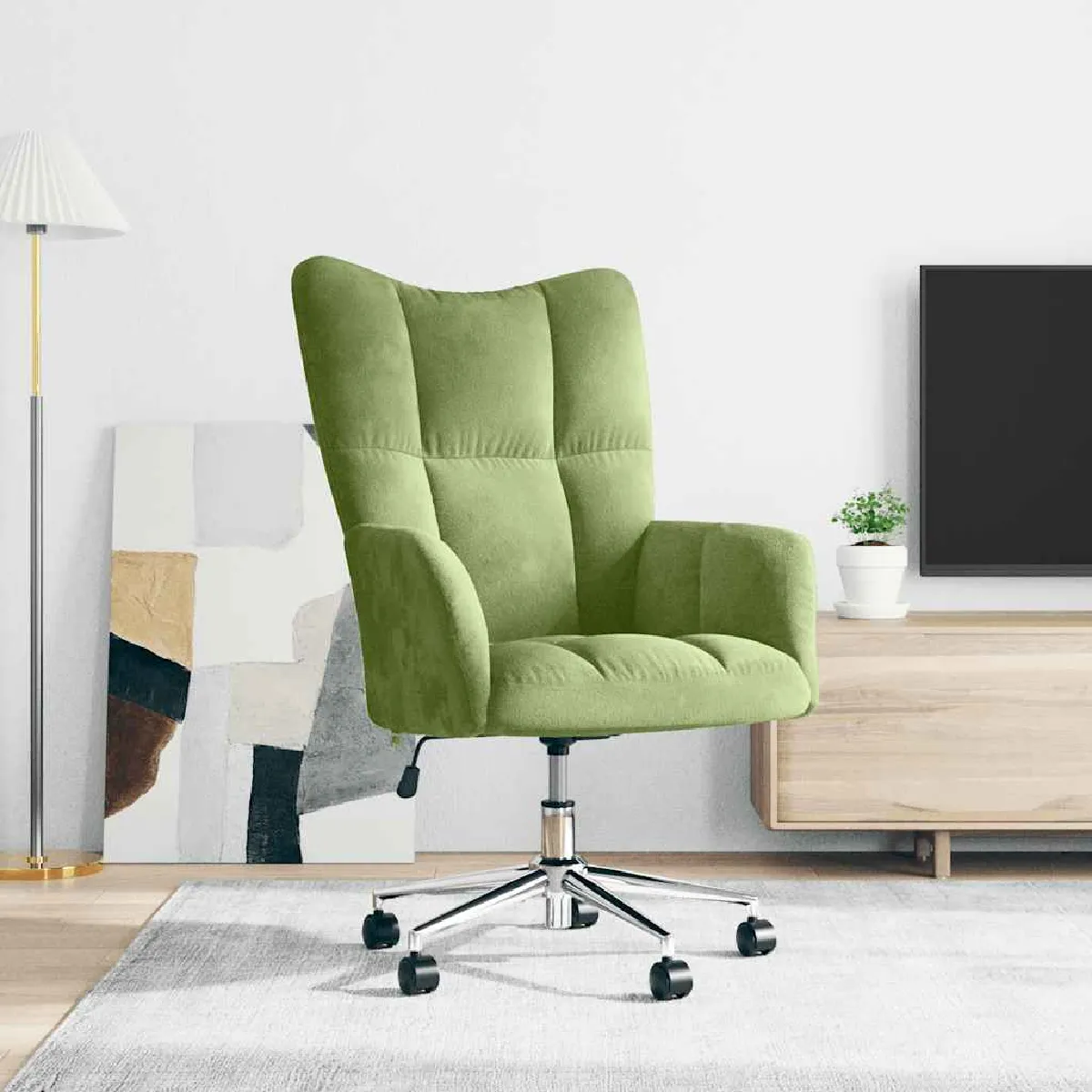 Vidaxl Vert/Clair Chaise De Relaxation - Velours